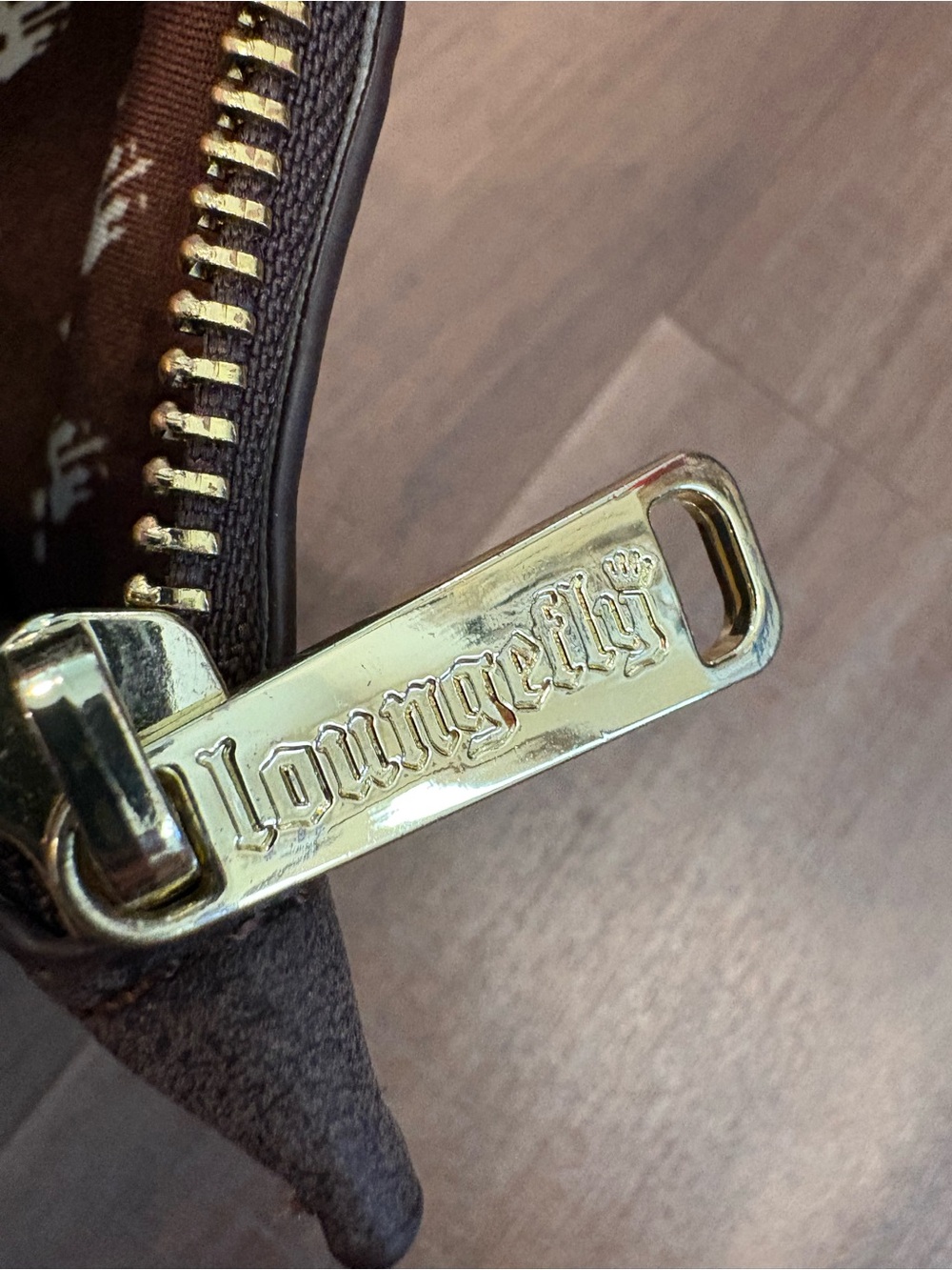 Loungefly Dark Brown Suede Card & Key Holder with Gold Castle Accent - Picture 7 of 7